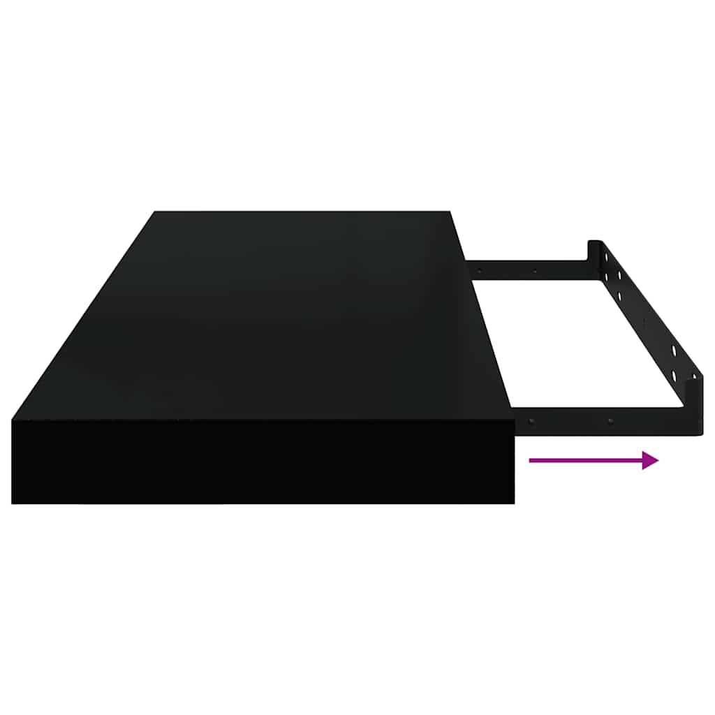 Floating Wall Shelves 4 pcs Black 60x23.5x3.8 cm MDF