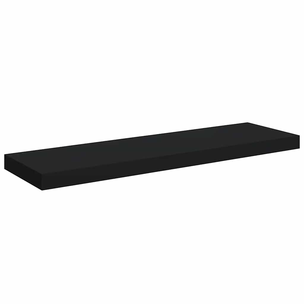Floating Wall Shelf Black 80x23.5x3.8 cm MDF