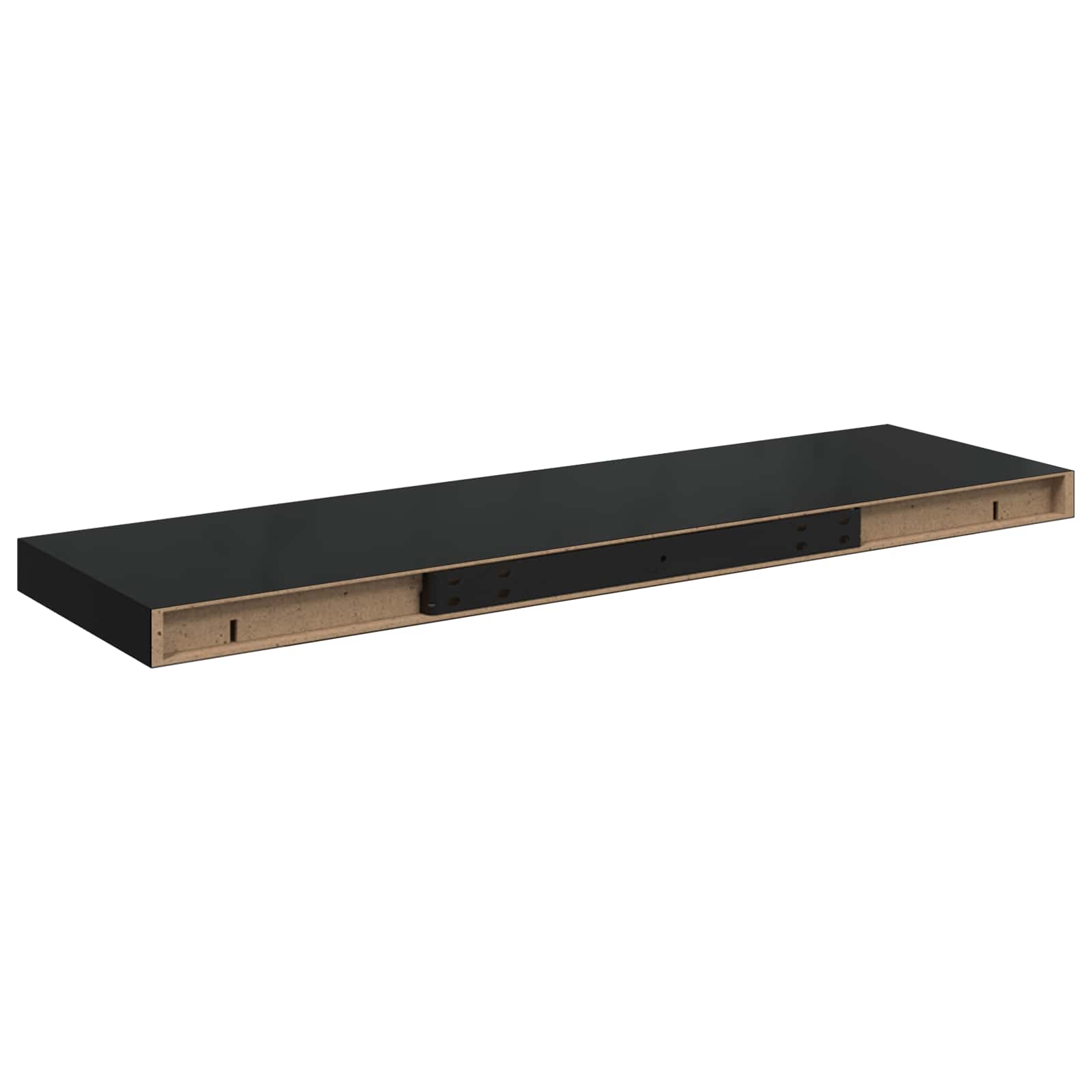 Floating Wall Shelves 2 pcs Black 80x23.5x3.8 cm MDF