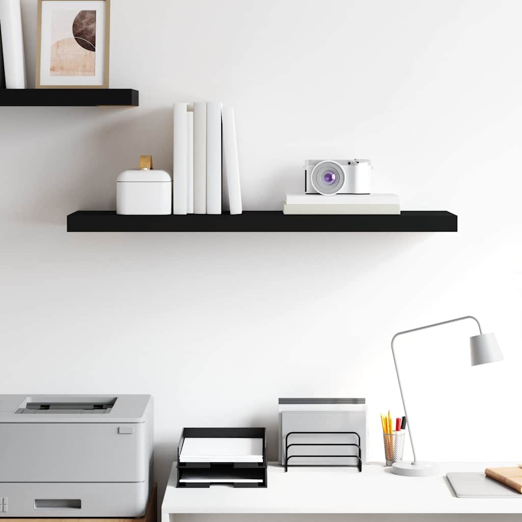 Floating Wall Shelf Black 90x23.5x3.8 cm MDF
