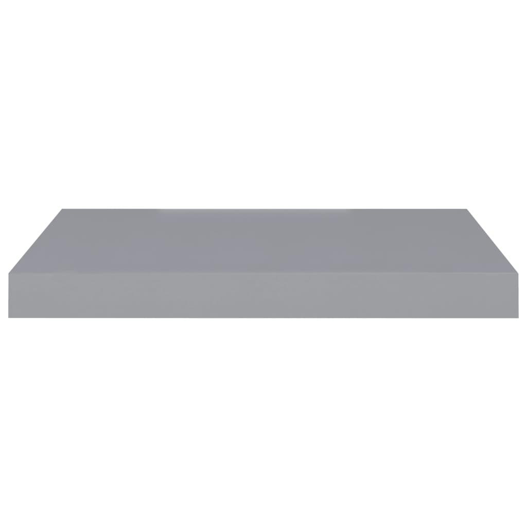 Floating Wall Shelves 2 pcs Grey 50x23x3.8 cm MDF