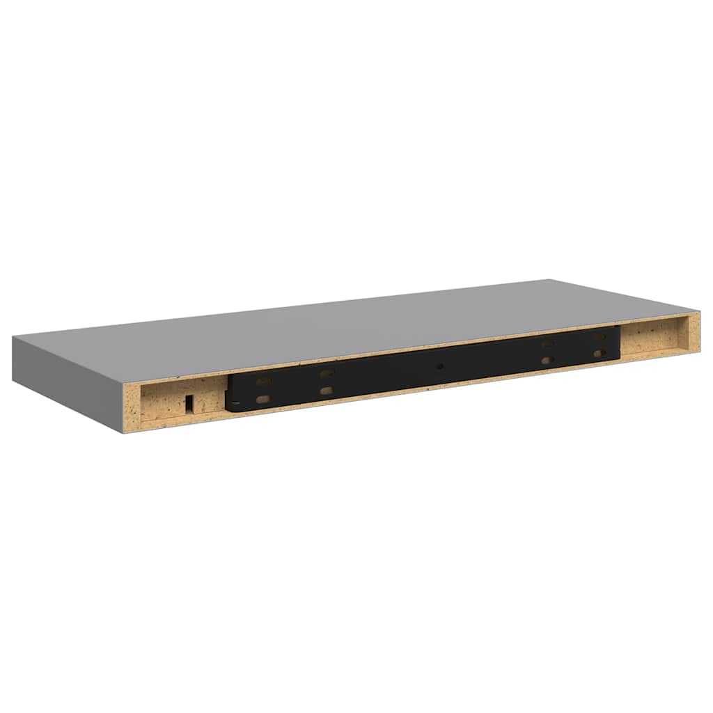 Floating Wall Shelf Grey 60x23.5x3.8 cm MDF
