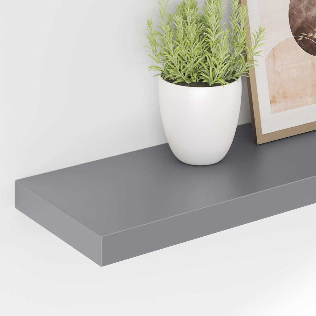 Floating Wall Shelf Grey 80x23.5x3.8 cm MDF