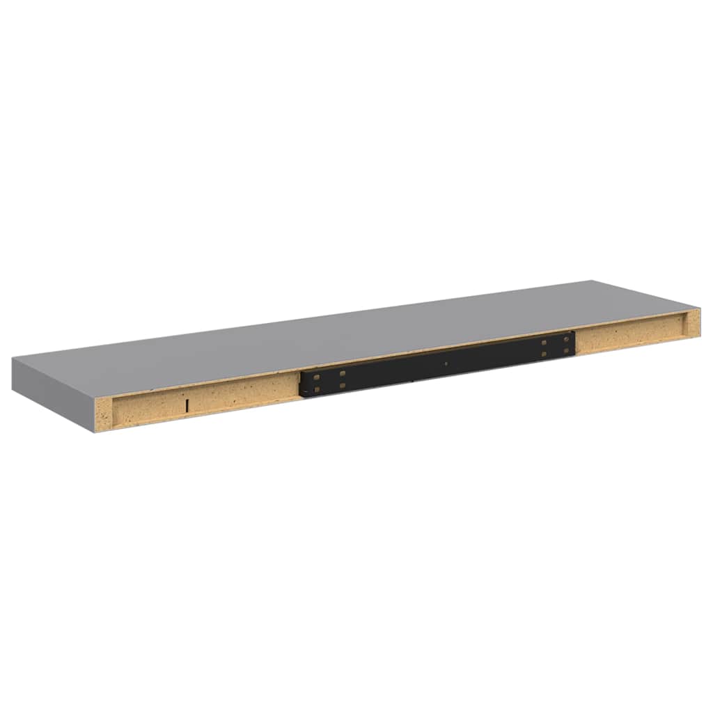 Floating Wall Shelf Grey 90x23.5x3.8 cm MDF