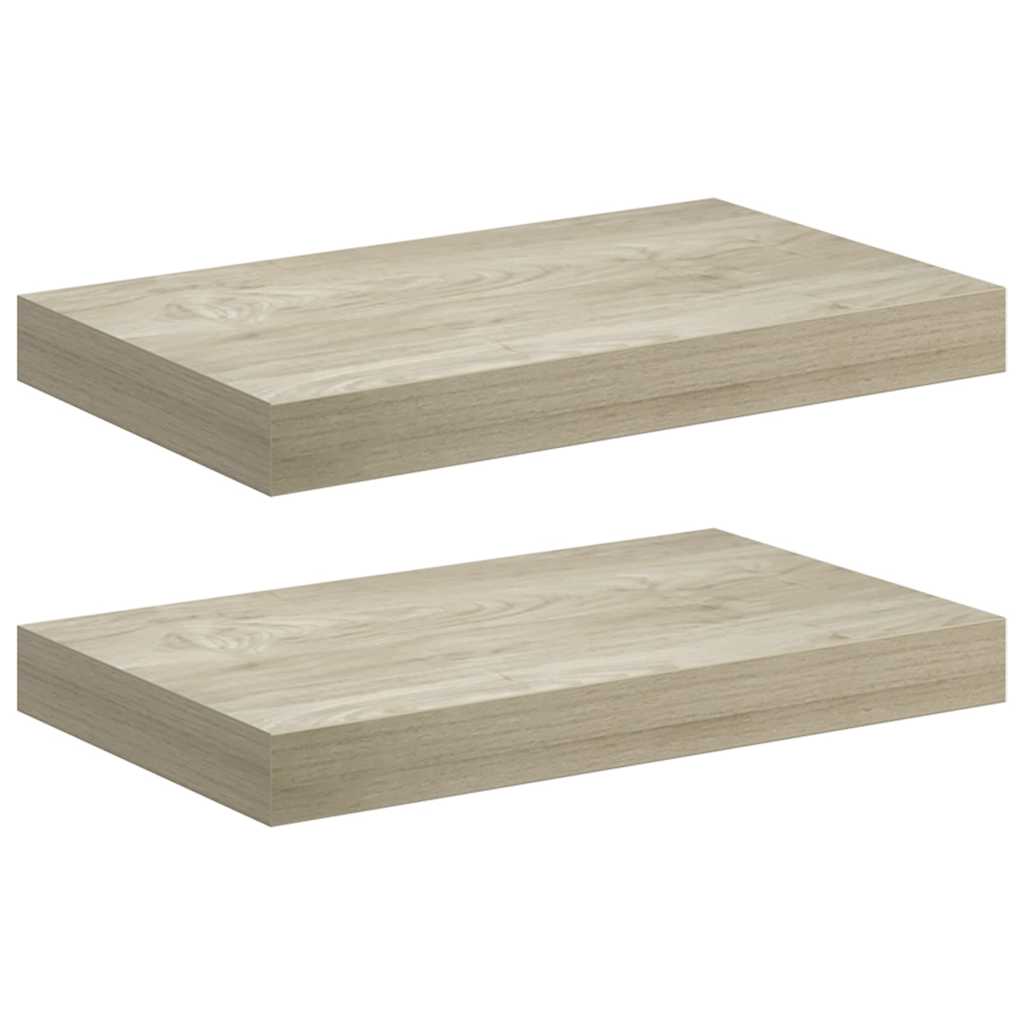 Floating Wall Shelves 2 pcs Oak 40x23x3,8 cm MDF
