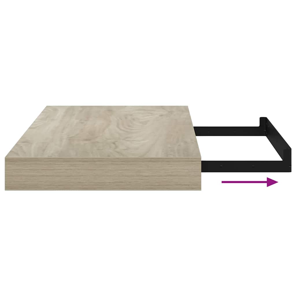 Floating Wall Shelves 2 pcs Oak 40x23x3,8 cm MDF