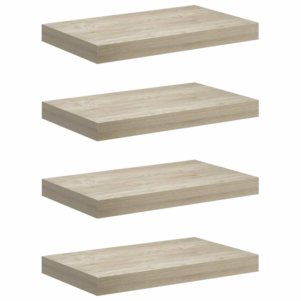 Floating Wall Shelves 4 pcs Oak 40x23x3,8 cm MDF