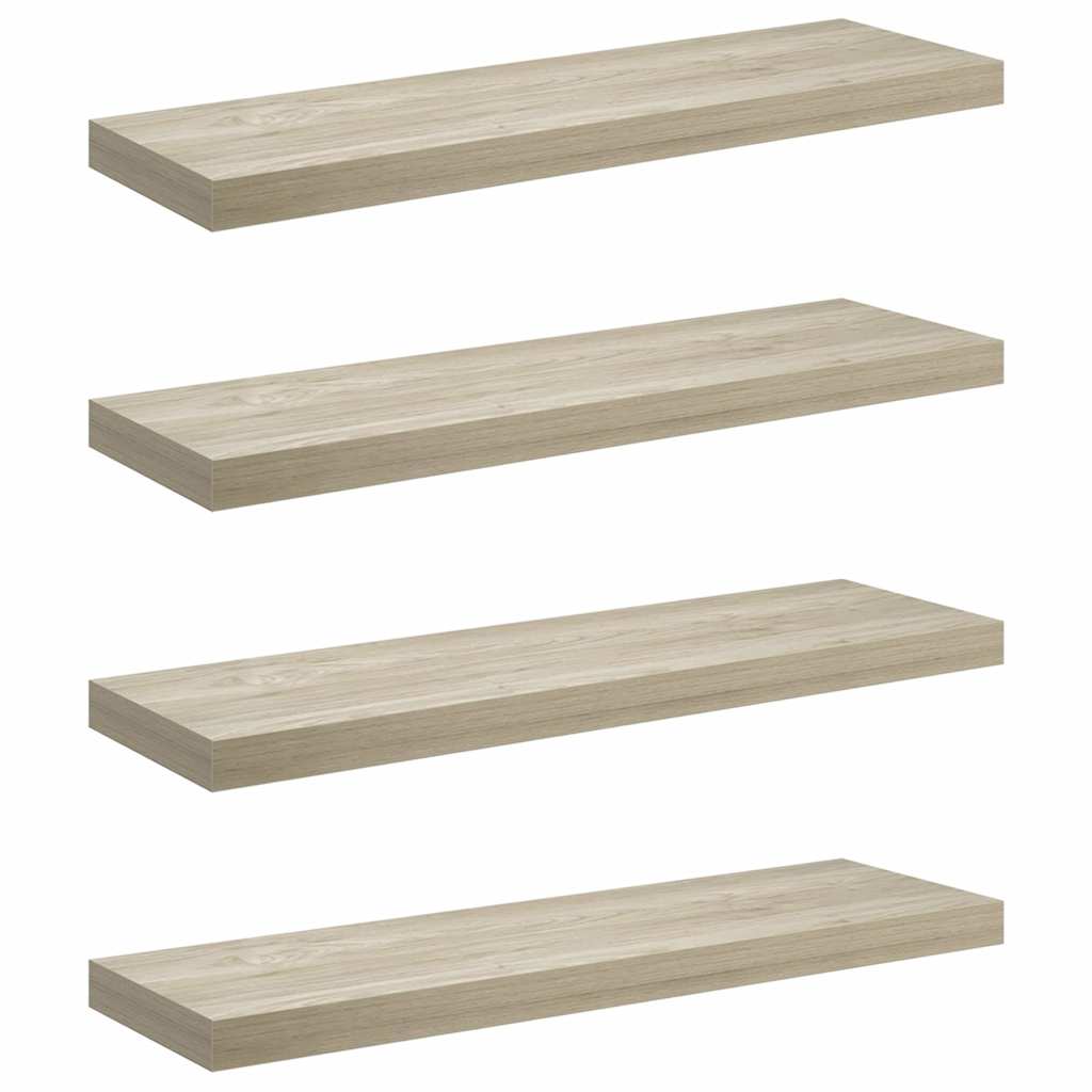 Floating Wall Shelves 4 pcs Oak 80x23.5x3.8 cm MDF