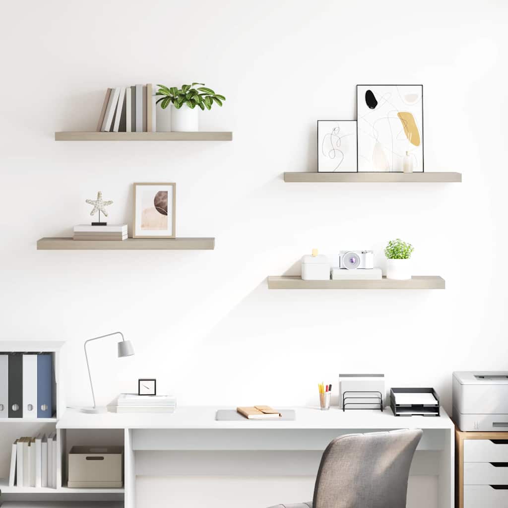 Floating Wall Shelves 4 pcs Oak 80x23.5x3.8 cm MDF