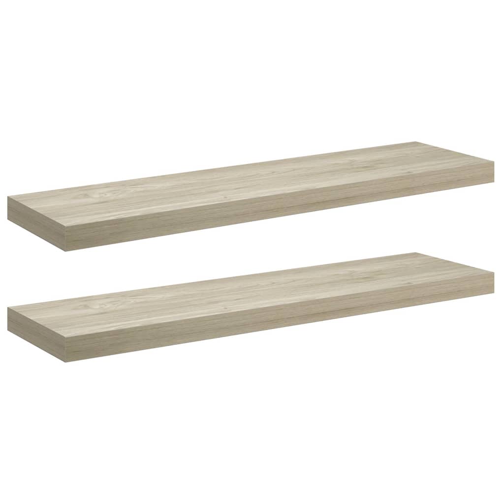 Floating Wall Shelves 2 pcs Oak 90x23,5x3,8 cm MDF