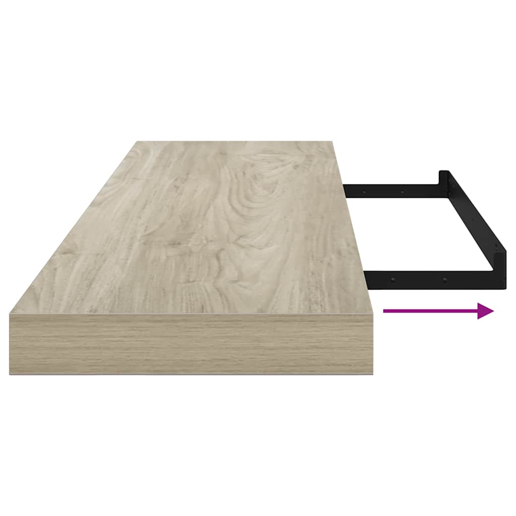 Floating Wall Shelves 2 pcs Oak 90x23,5x3,8 cm MDF