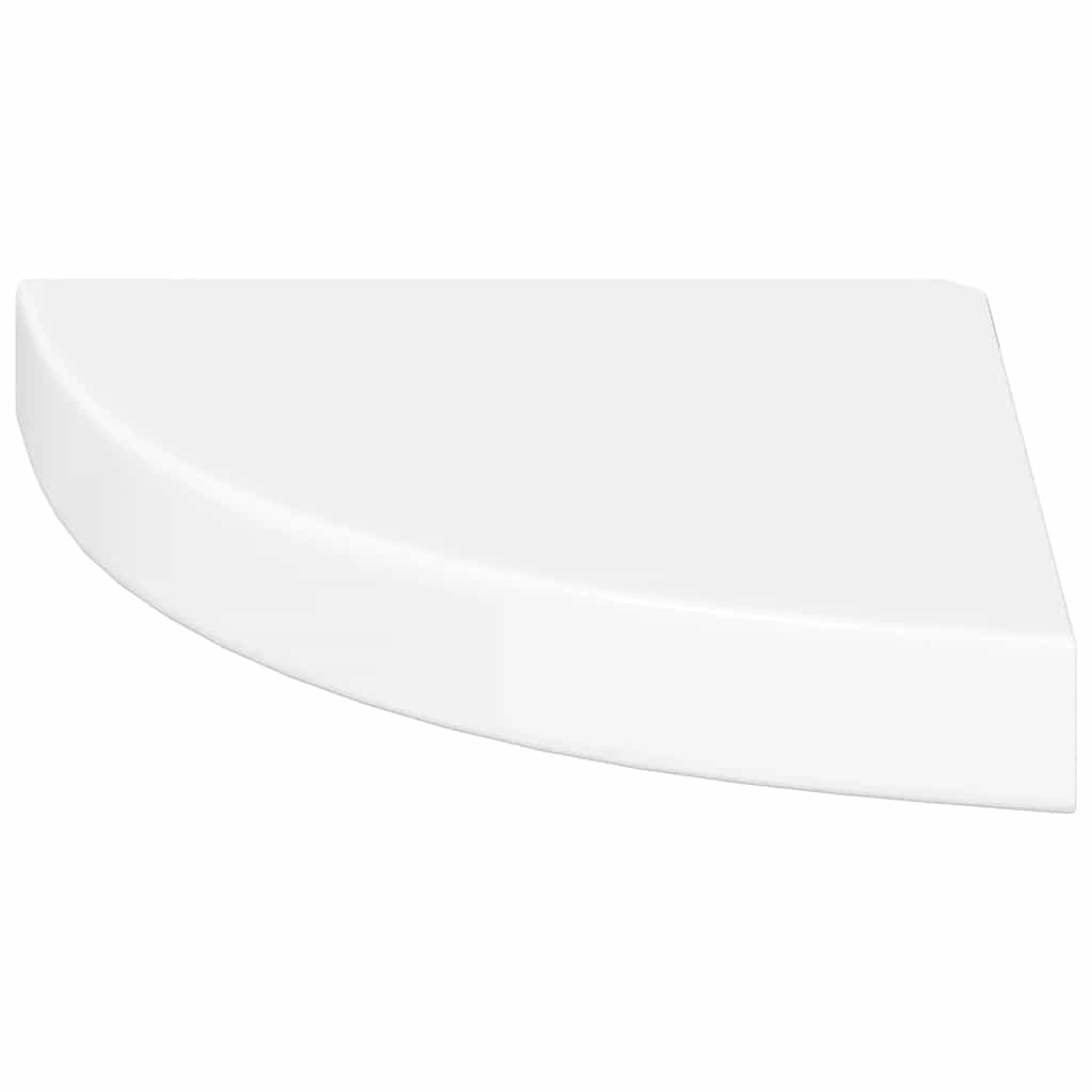 Floating Corner Shelf High Gloss White 25x25x3.8 cm MDF