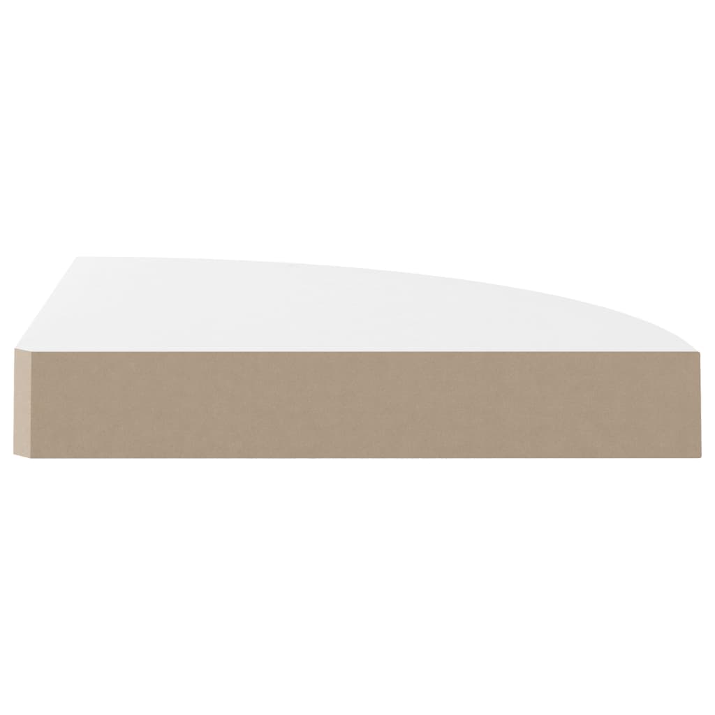 Floating Corner Shelves 4 pcs High Gloss White 25x25x3.8 cm MDF