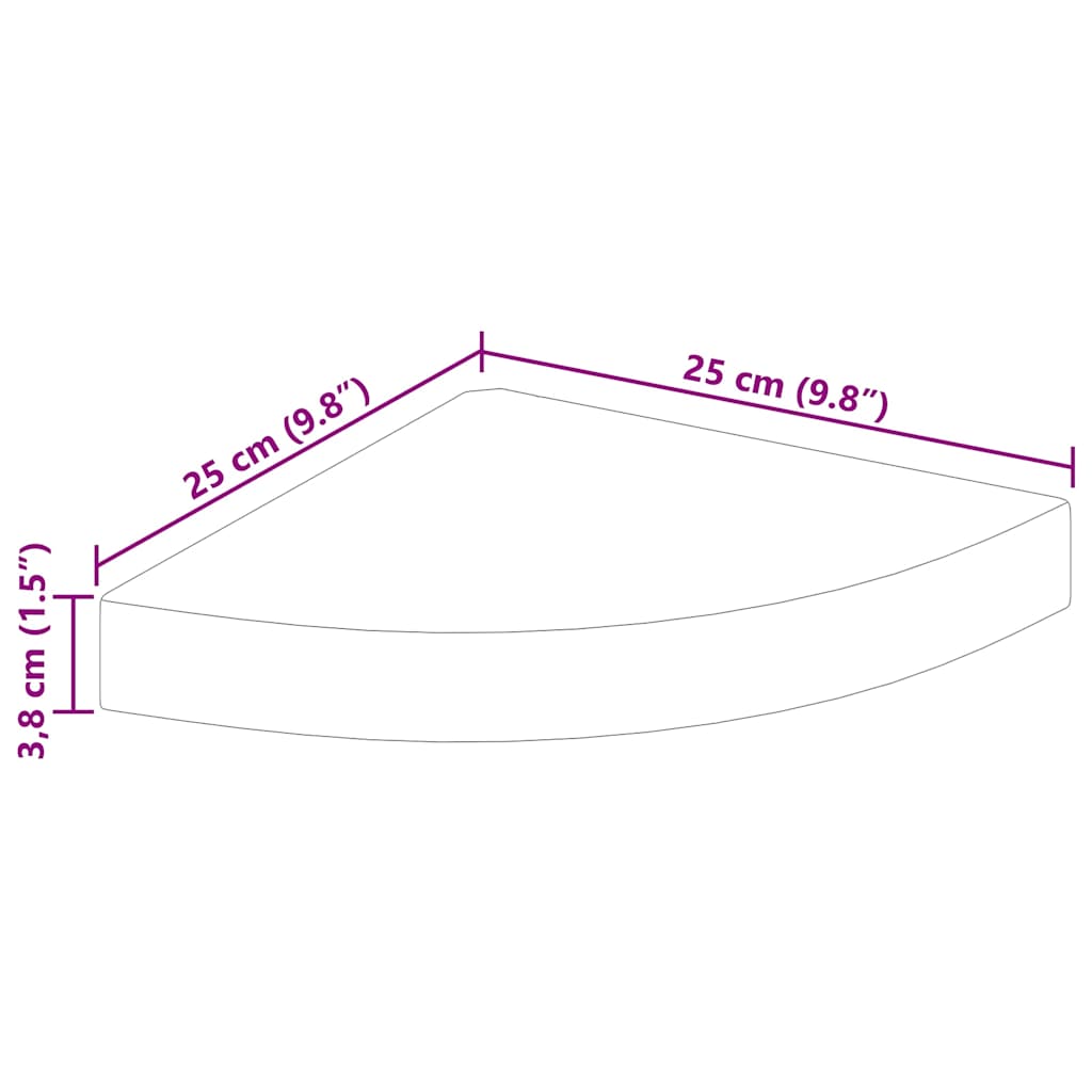 Floating Corner Shelf White 25x25x3.8 cm MDF
