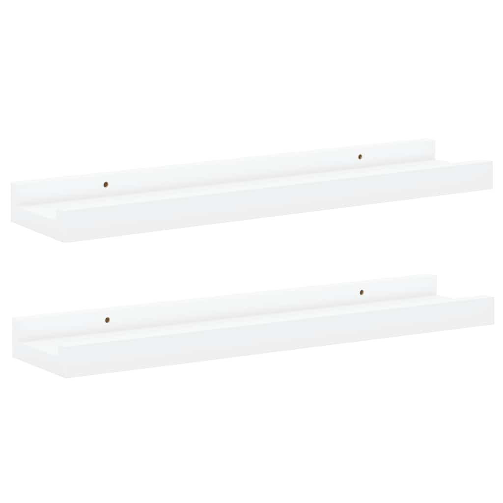 Picture Frame Ledge Shelves 2 pcs White 40x9x3 cm MDF