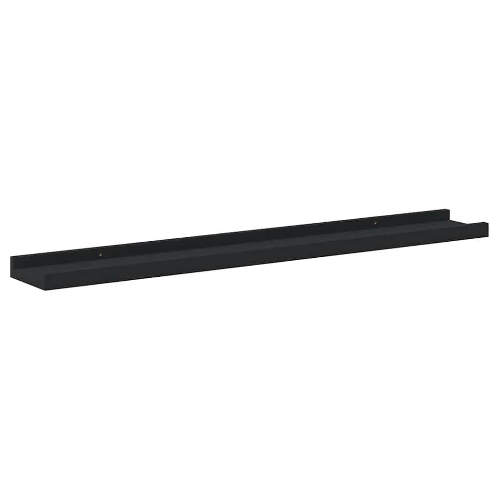 Picture Frame Ledge Shelves 2 pcs Black 80x9x3 cm MDF