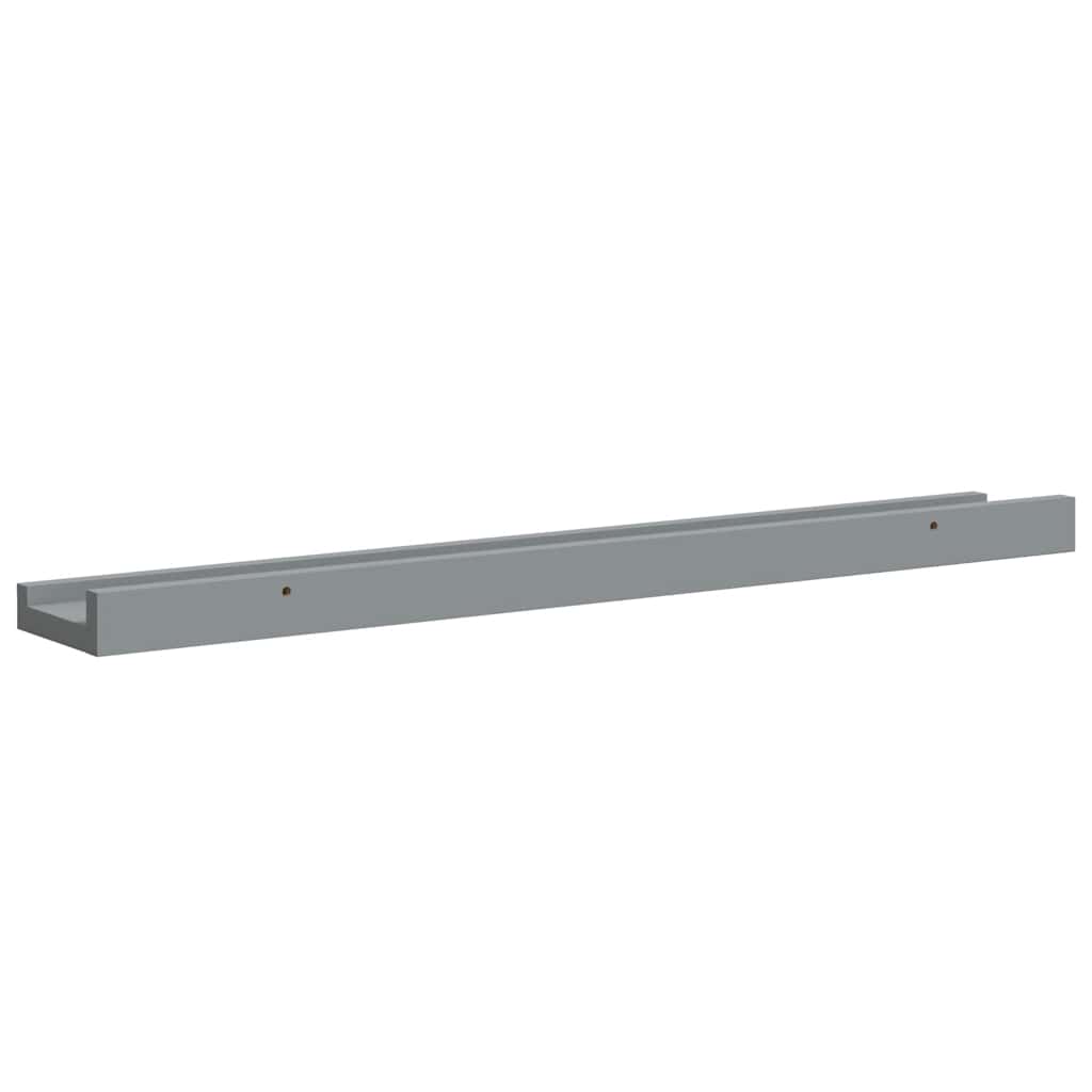 Picture Frame Ledge Shelves 2 pcs Grey 60x9x3 cm MDF