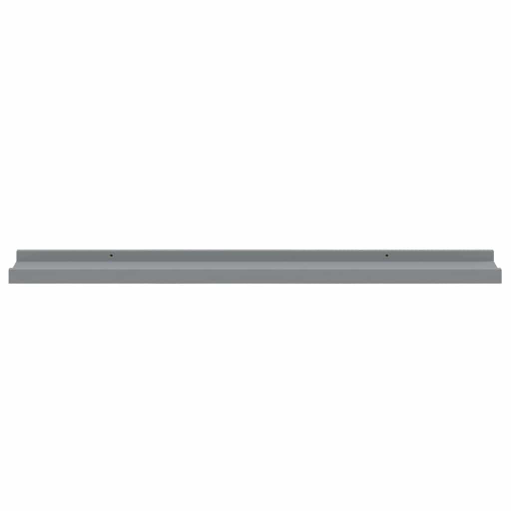 Picture Frame Ledge Shelves 2 pcs Grey 80x9x3 cm MDF