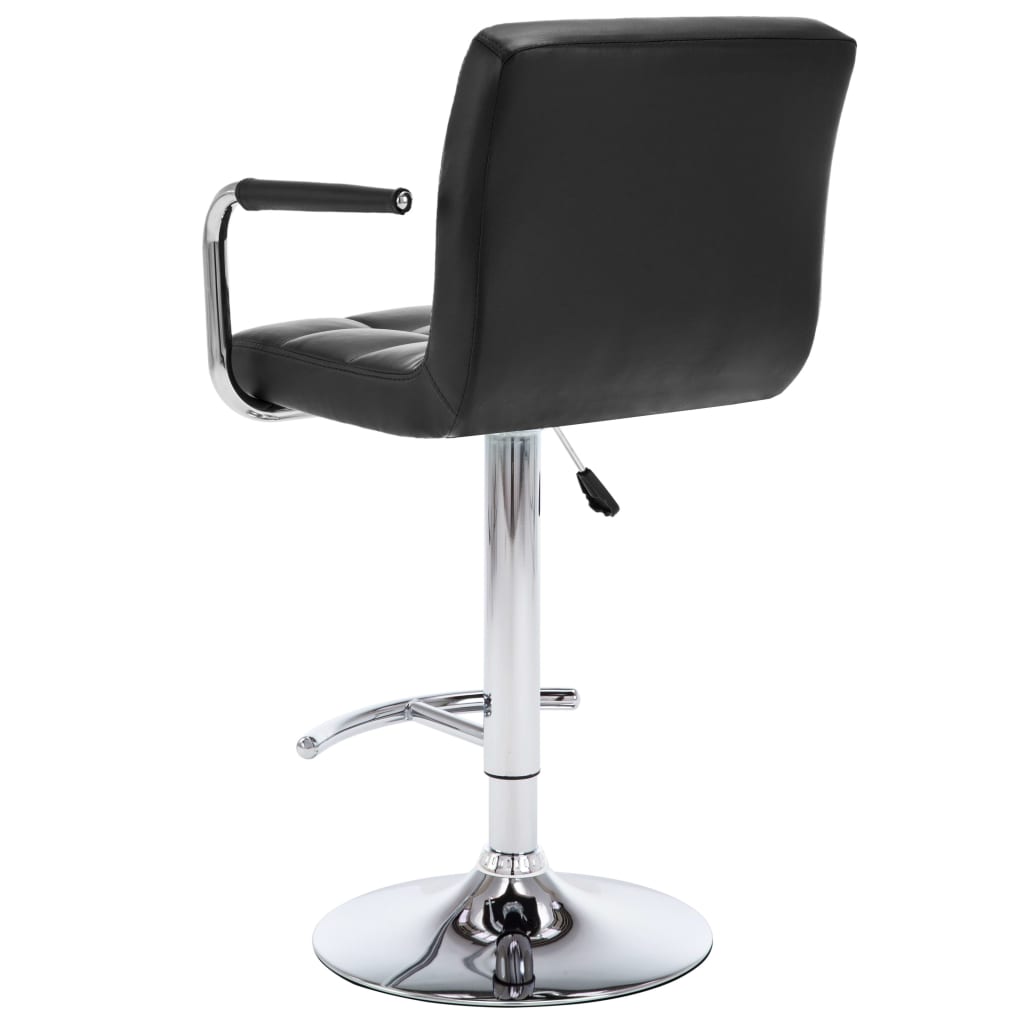Bar Stools 2 pcs Black Faux Leather