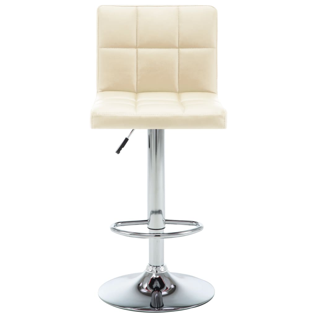 Bar Stools 2 pcs Cream Faux Leather