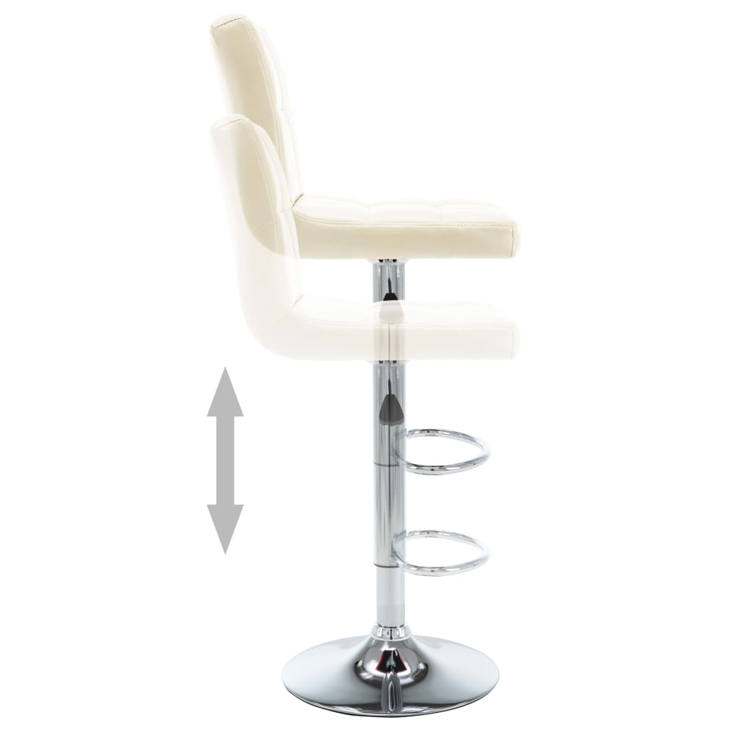 Bar Stools 2 pcs Cream Faux Leather