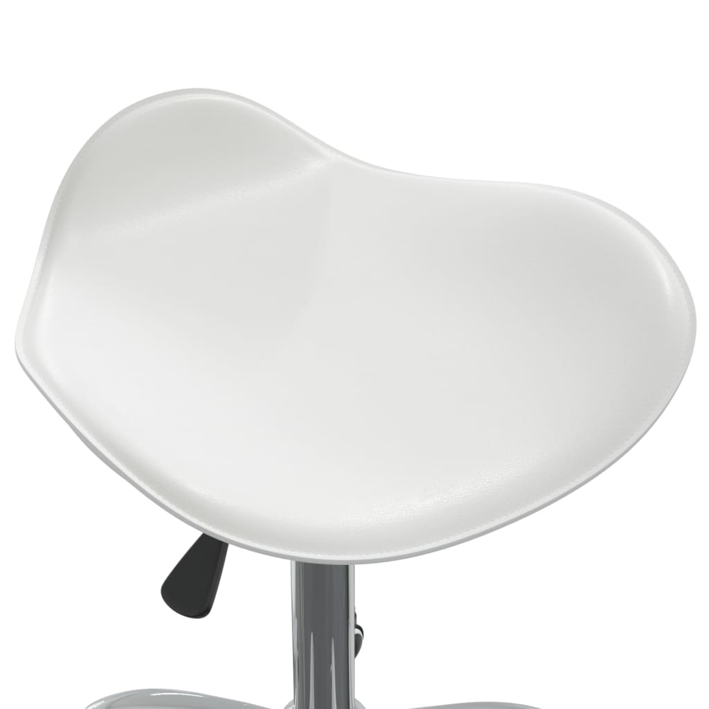 Salon Spa Stool White Faux Leather