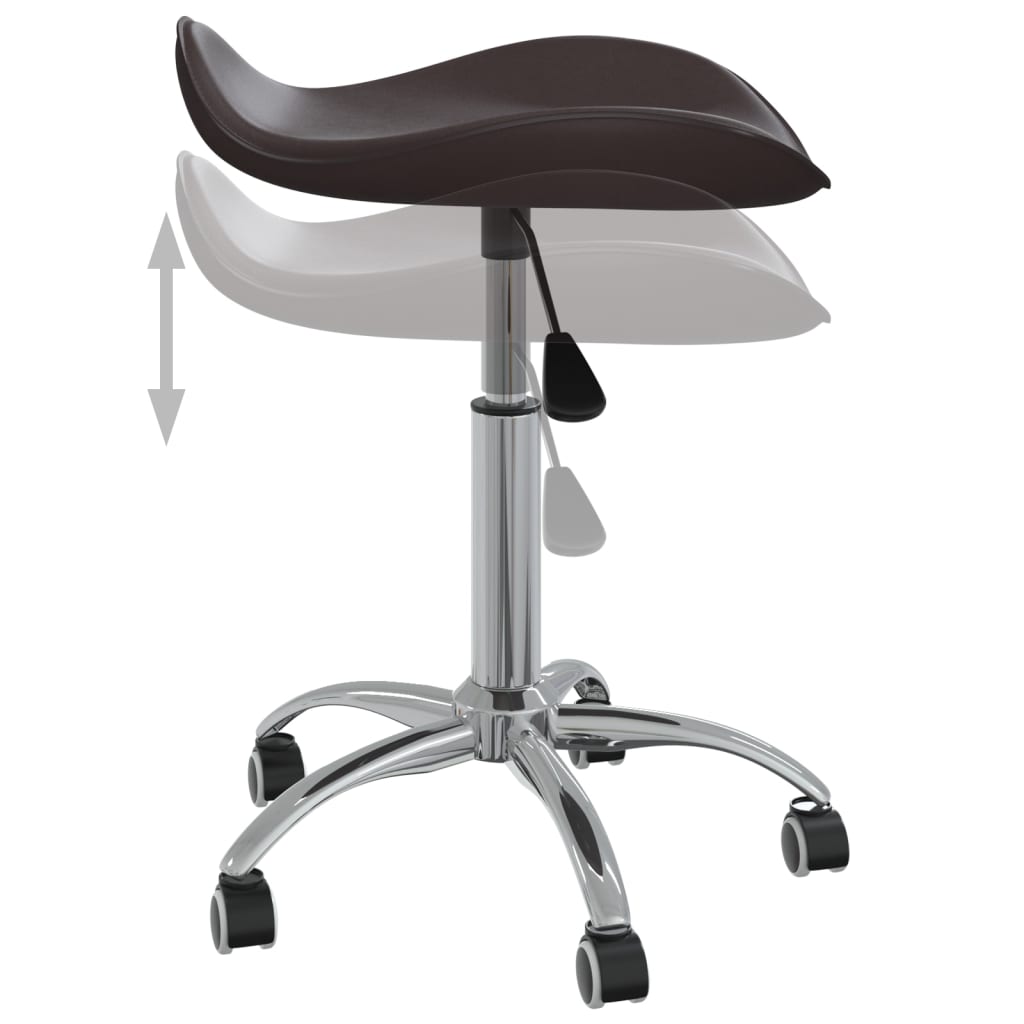 Salon Spa Stool Brown Faux Leather