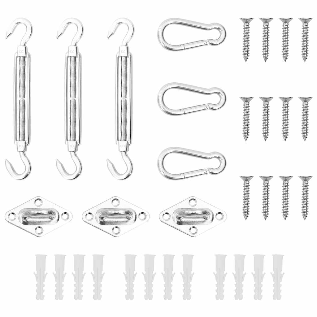 9 Piece Sunshade Sail Accessory Set Stainless Steel