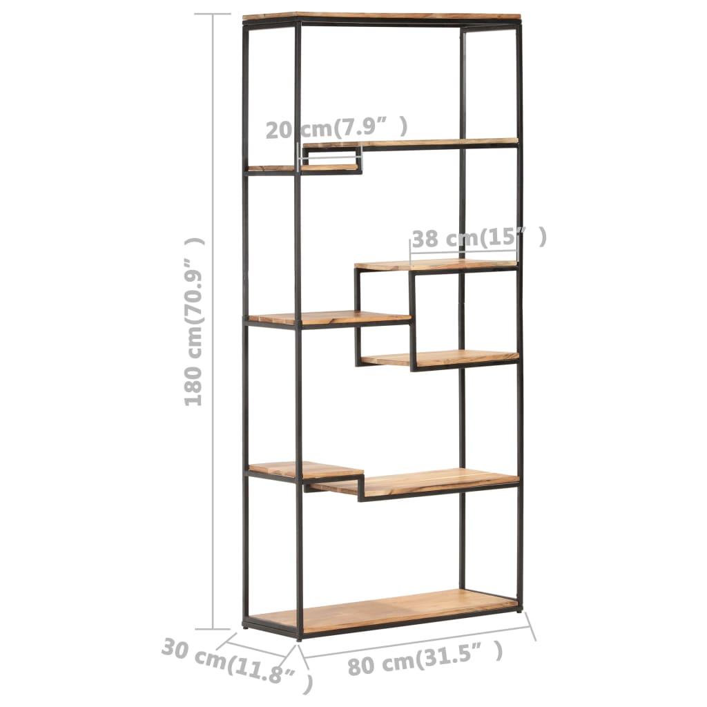 Bookcase 80x30x180 cm Solid Acacia Wood