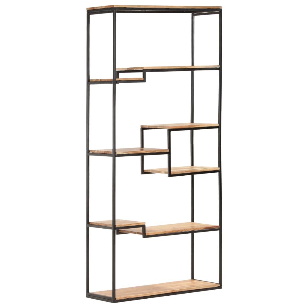 Bookcase 80x30x180 cm Solid Acacia Wood