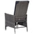 Reclining Garden Chair with Cushions Poly Rattan Grey