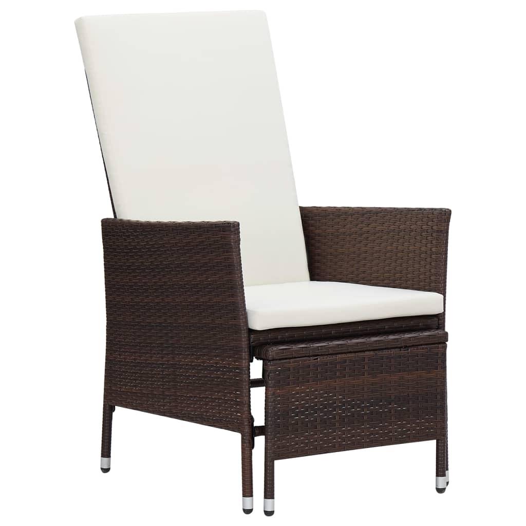 2 Piece Garden Lounge Set with Cushions Poly Rattan Brown