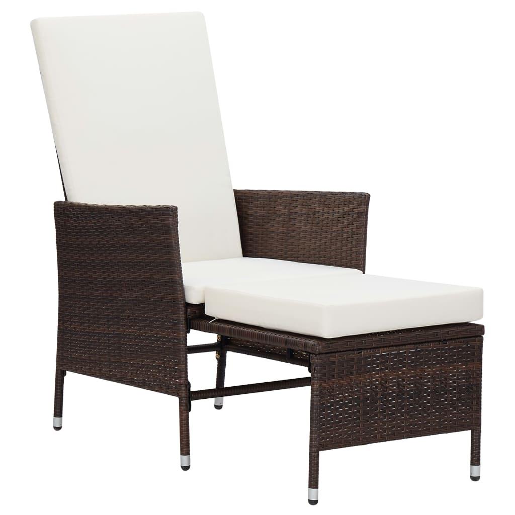2 Piece Garden Lounge Set with Cushions Poly Rattan Brown