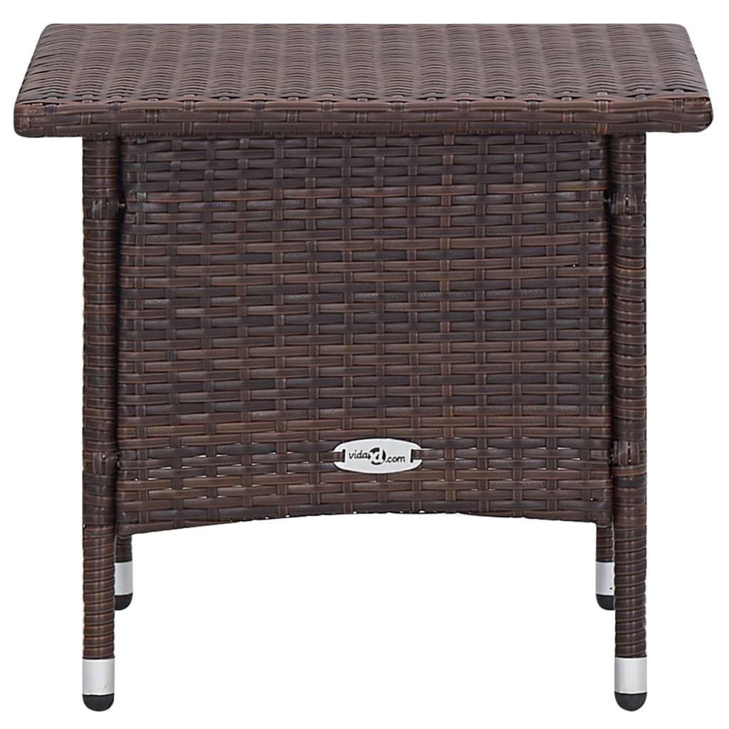 2 Piece Garden Lounge Set with Cushions Poly Rattan Brown