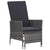 2 Piece Garden Lounge Set with Cushions Poly Rattan Grey