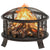 Rustic Fire Pit with Poker 67.5 cm XXL Steel