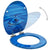 WC Toilet Seats with Soft Close Lid 2 pcs MDF Blue Water Drop Design