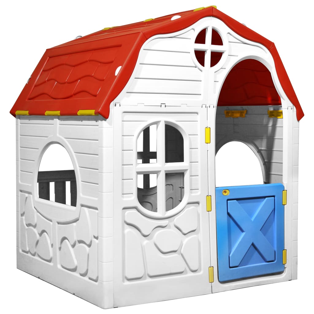 Kids Foldable Playhouse with Working Door and Windows