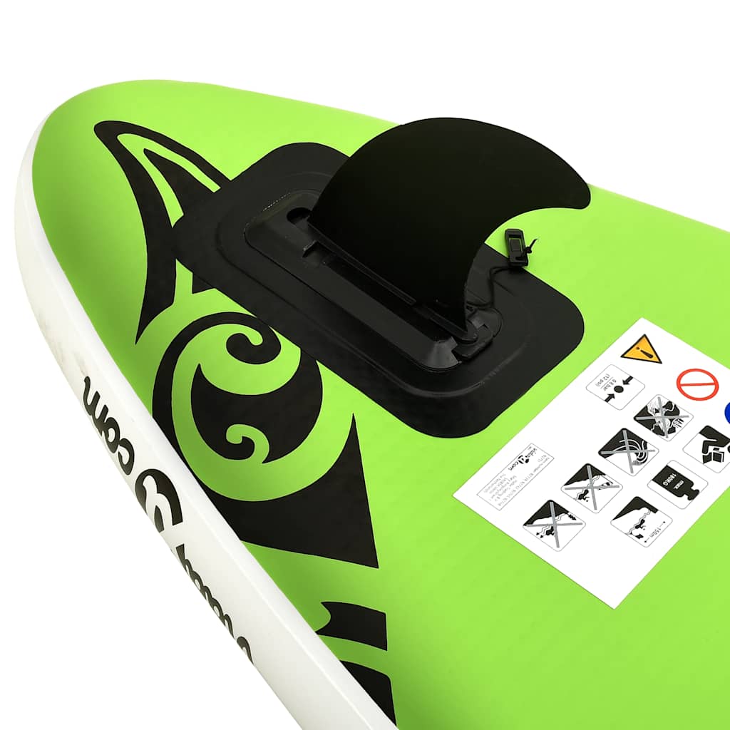 Inflatable Stand Up Paddleboard Set 305x76x15 cm Green