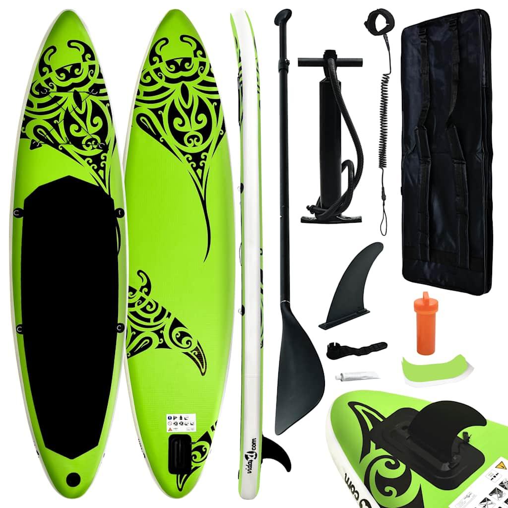 Inflatable Stand Up Paddleboard Set 366x76x15 cm Green