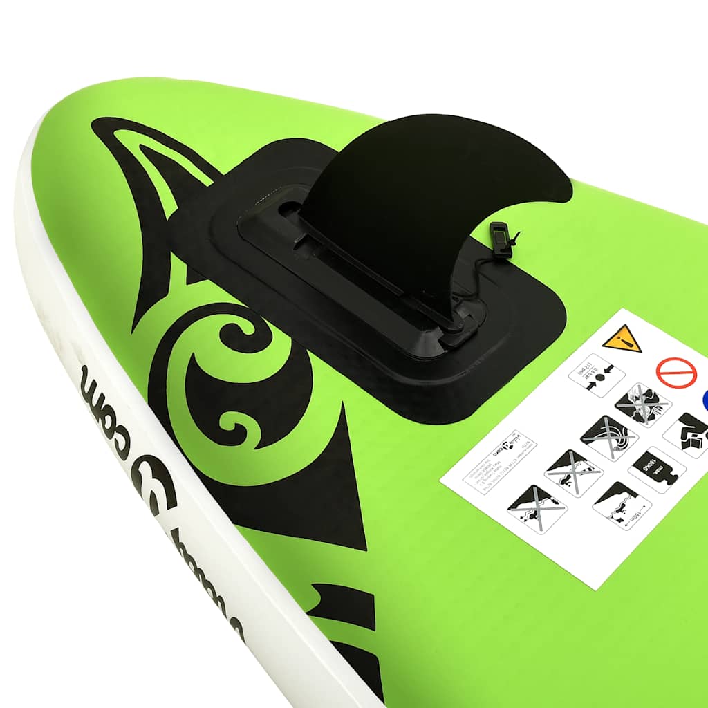 Inflatable Stand Up Paddleboard Set 366x76x15 cm Green