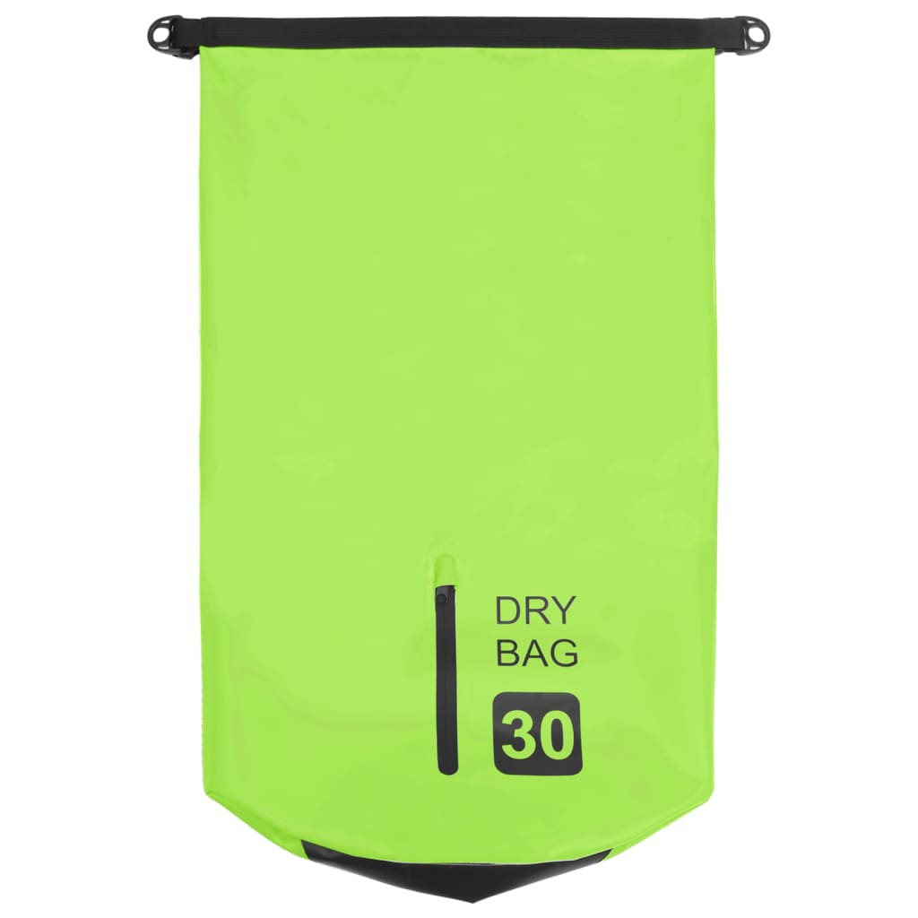 Dry Bag with Zipper Green 30 L PVC