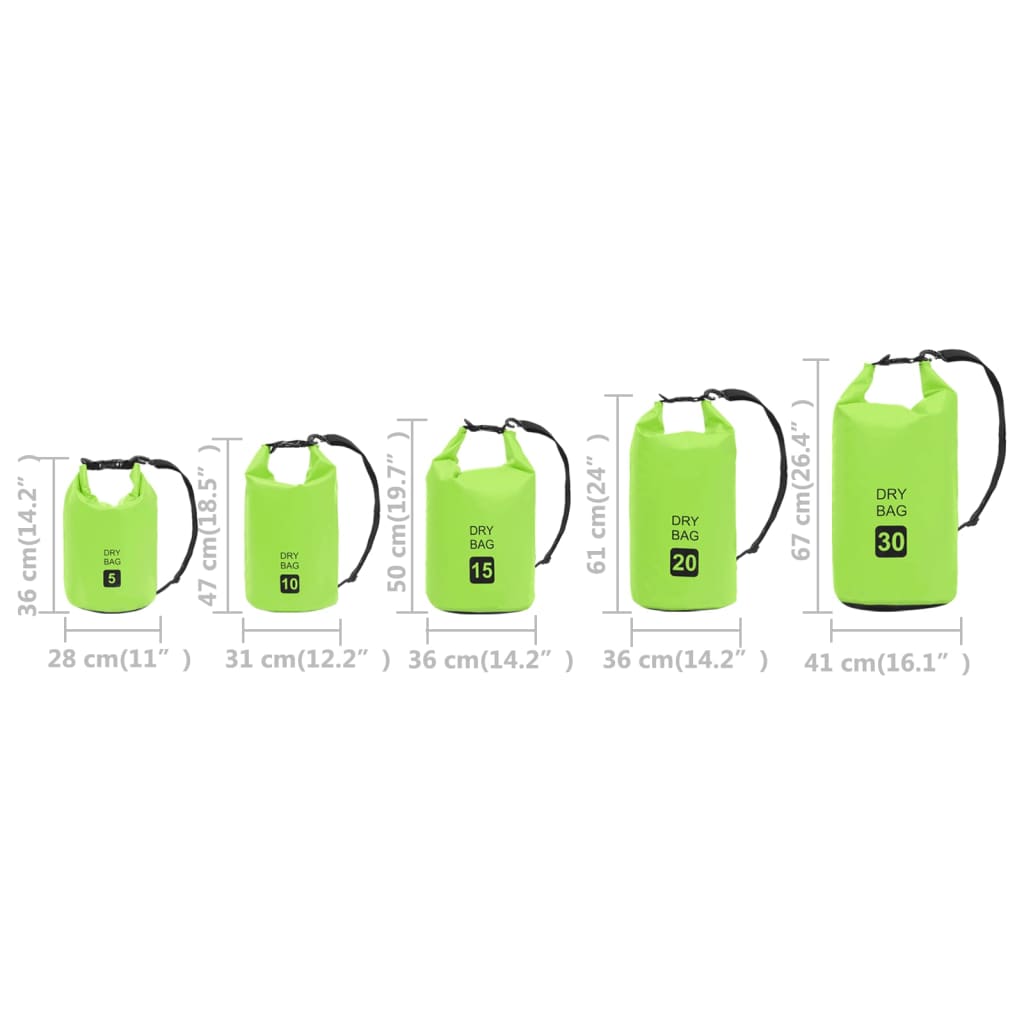 Dry Bag Green 5 L PVC