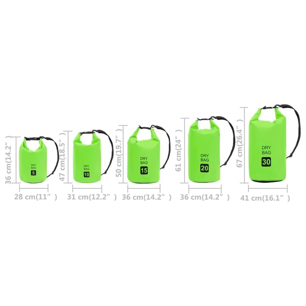 Dry Bag Green 15 L PVC