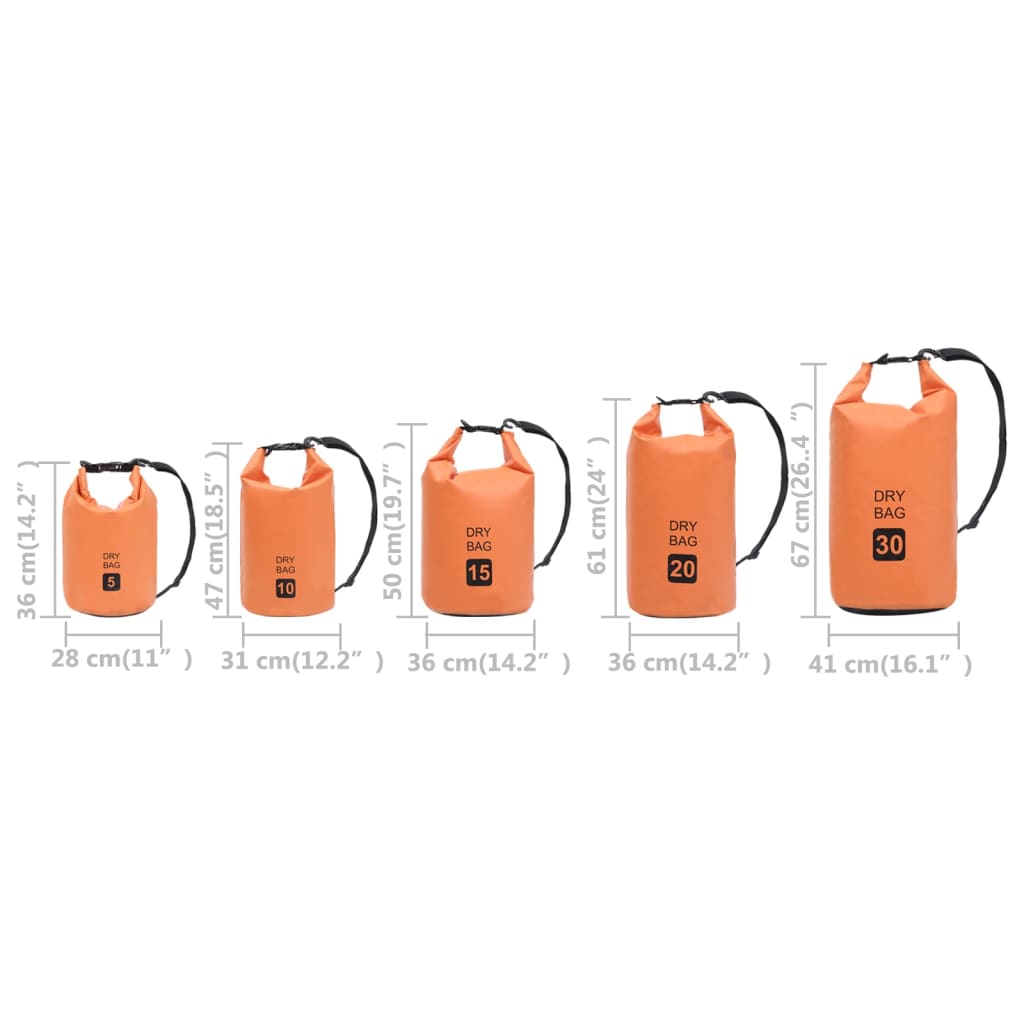 Dry Bag Orange 15 L PVC