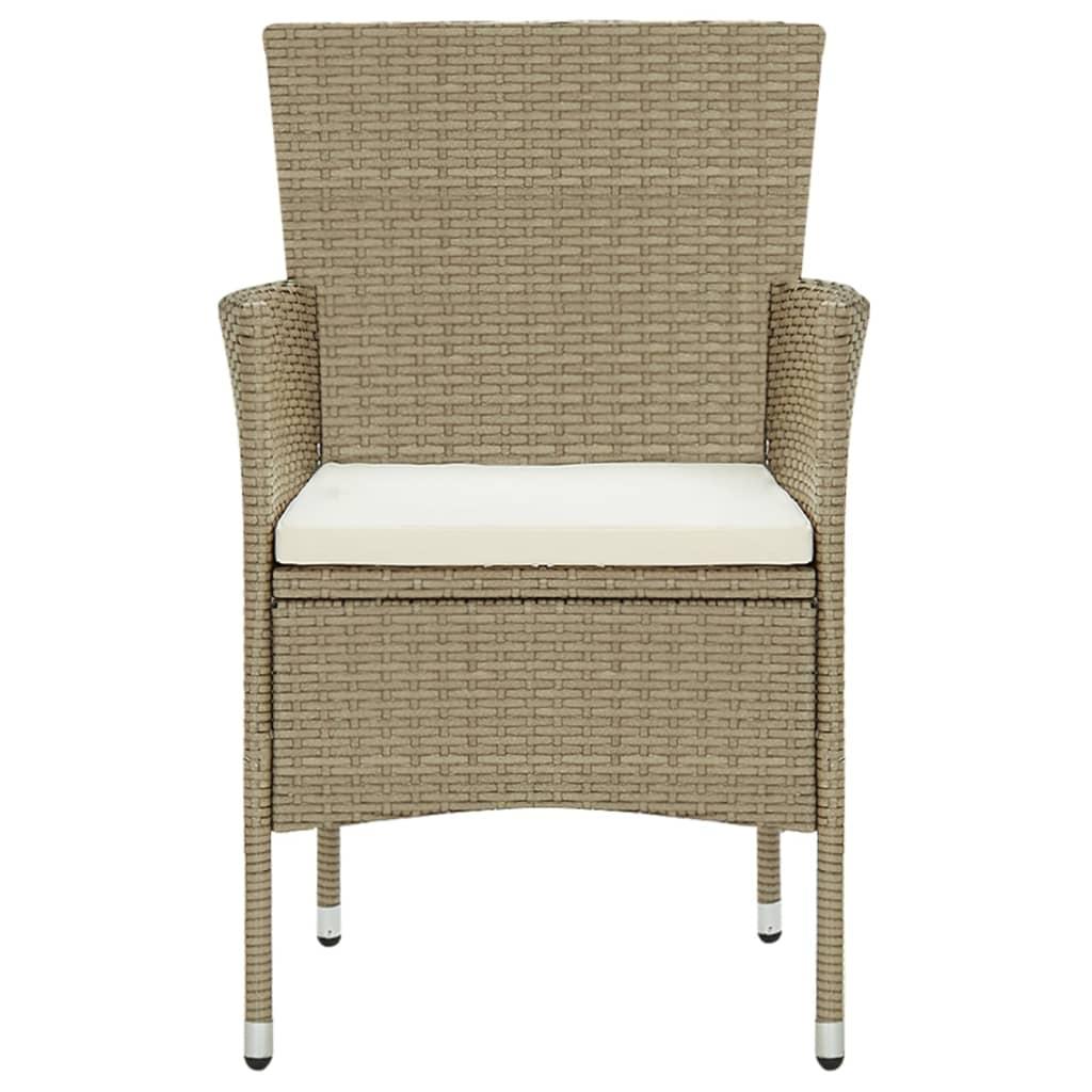 Garden Dining Chairs 4 pcs Poly Rattan Beige