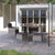 4 Piece Garden Chair and Stool Set Poly Rattan Grey
