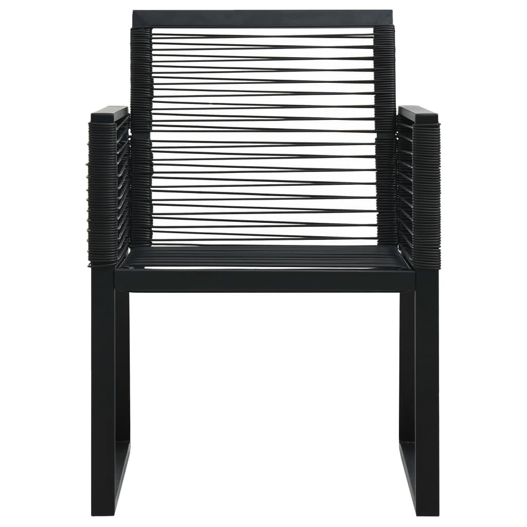 Garden Chairs 4 pcs Rope Rattan Black