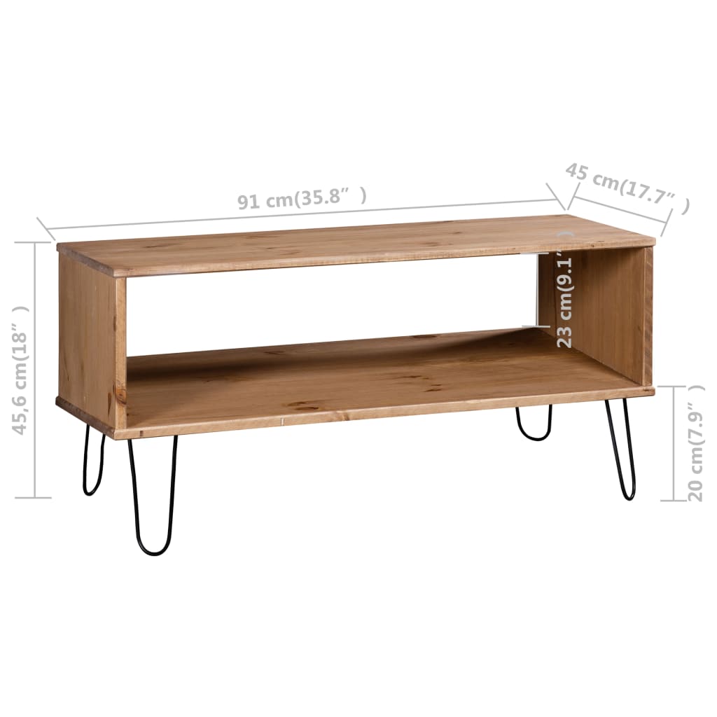 Coffee Table "New York" Light Wood Solid Pine Wood