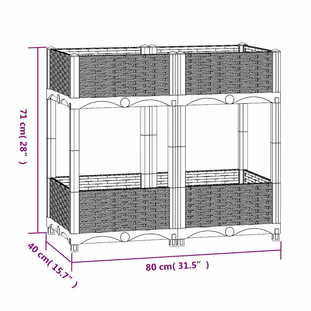 Raised Bed 80x40x71 cm Polypropylene